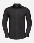 Tailliertes "Polycotton" Popeline Langarm Hemd