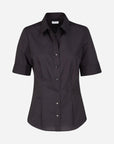 Bügelfreie Kurzarm Slim-Fit Bluse