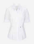 Bügelfreie Kurzarm Slim-Fit Bluse