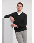 Pull en maille homme avec encolure en V