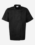 Veste de cuisine unisexe à manches courtes avec boutons