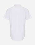 Herren Kurzarm Baumwoll-Popeline Hemd mit Stretch - Weiss Hinten
