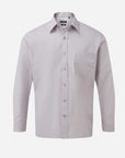 Herren Popeline Kurzarm Hemd - Silver