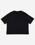 Damen Oversized Crop T-Shirt - Schwarz