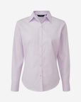 Damen Popeline Langarm Bluse - Lilac