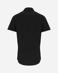 Herren Kurzarm Baumwoll-Popeline Hemd mit Stretch - Schwarz Hinten