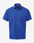 Herren Popeline Kurzarm Hemd - Royal Blue