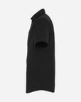 Herren Kurzarm Baumwoll-Popeline Hemd mit Stretch - Schwarz Seite