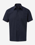 Herren Popeline Kurzarm Hemd - Navy