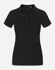 Damen Jersey Polo - Schwarz Vorne