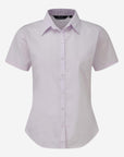 Damen Popeline Kurzarm Bluse - Lilac