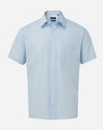 Herren Popeline Kurzarm Hemd - Light Blue