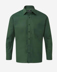 Herren Popeline Kurzarm Hemd - Bottle green