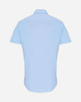 Herren Kurzarm Baumwoll-Popeline Hemd mit Stretch - Light Blue Hinten