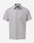 Herren Popeline Kurzarm Hemd - Silver