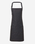 Denim Latzschürze mit Jeans Nahten - Black Denim