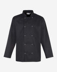 Veste de cuisine unisexe à manches longues avec boutons-pression