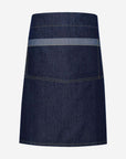 Denim Bistro Schürze mit Kontrastbesatz - Indigo Denim