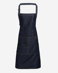 Denim Latzschürze mit Jeans Nahten - Indigo Denim