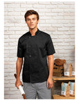 Veste de cuisine unisexe à manches courtes avec boutons