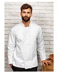Veste de cuisine unisexe à manches longues avec boutons