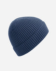 Beanie mit Rippenstrick mit deinem Logo - Denim Blue