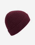 Beanie mit Rippenstrick mit deinem Logo - Burgundy