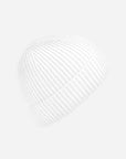 Beanie mit Rippenstrick mit deinem Logo - Weiss