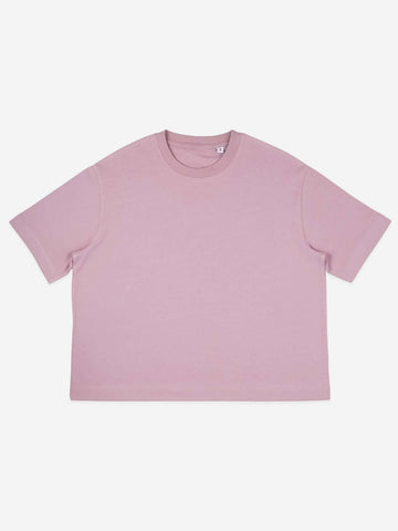 Damen Oversized Crop T-Shirt - Purple Rose