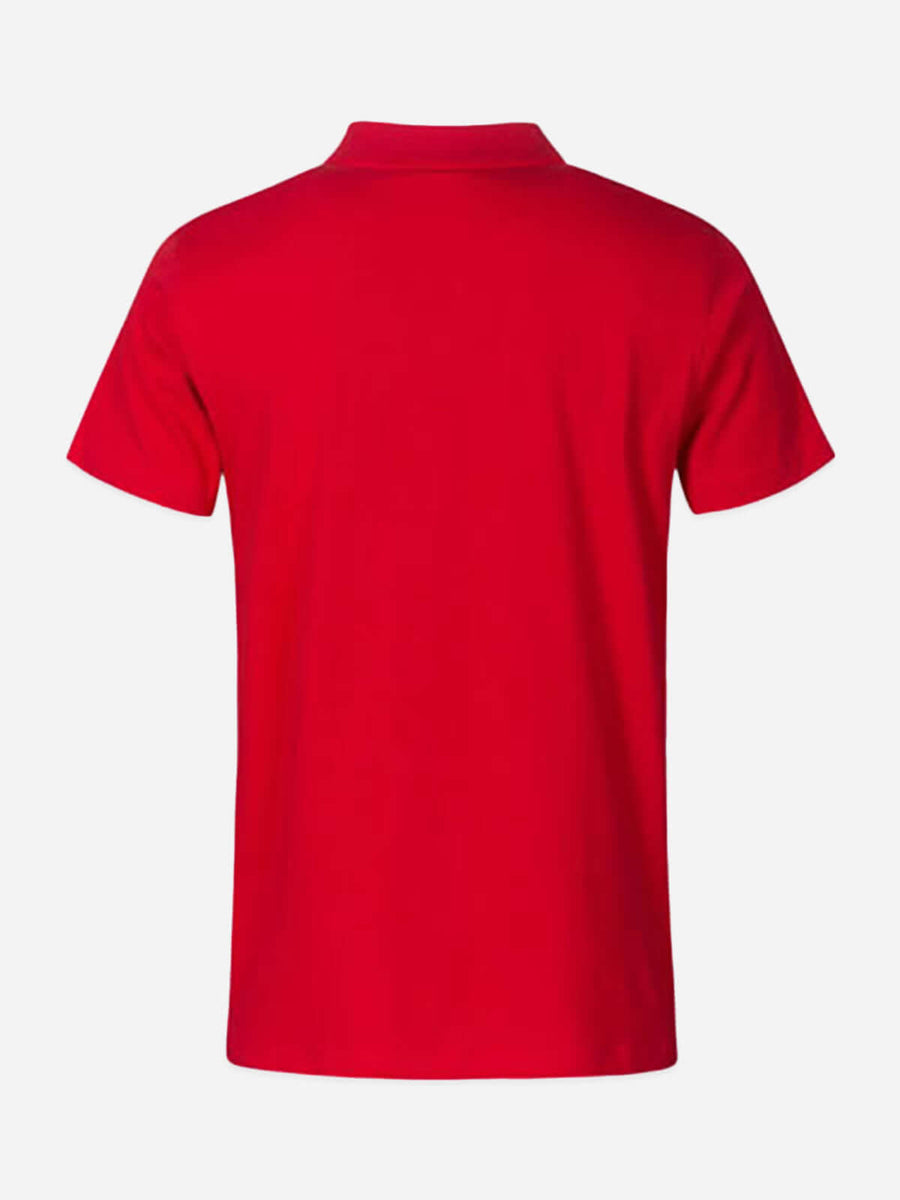 Herren Jersey Polo - Red Hinten