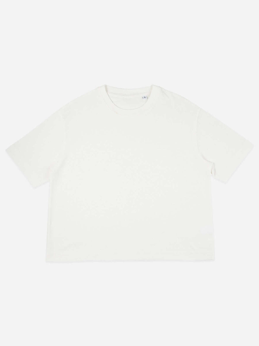 Damen Oversized Crop T-Shirt - White Mist