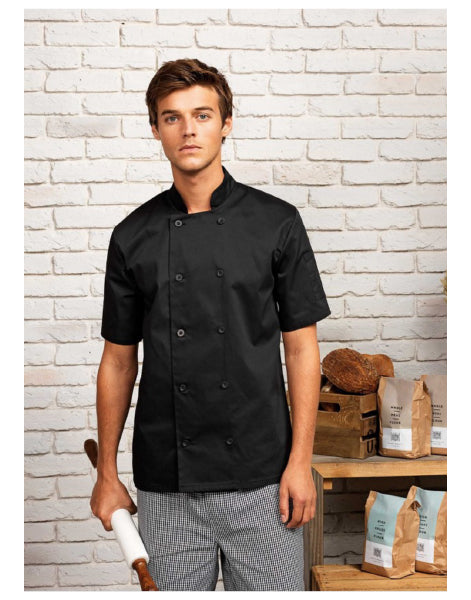 Unisex Short Sleeve Chef Jacket with Buttons