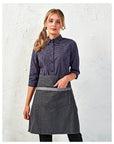 Denim Bistro Apron with Contrast Trim