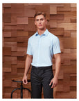 Chemise en popeline de coton stretch à manches courtes pour homme